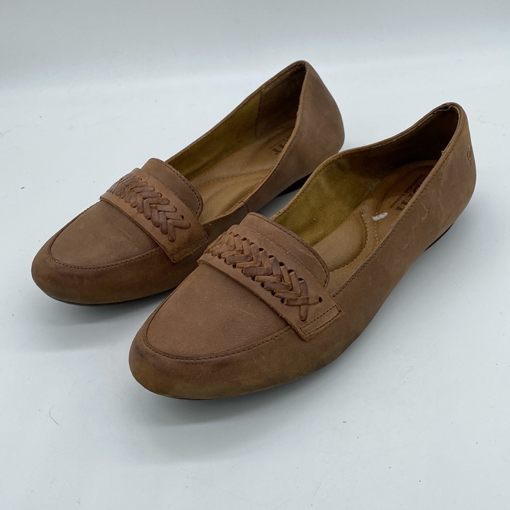 COPY - Born Slip On Mirror Flats Loafers Brown Leather Shoes Womens Size 8.5